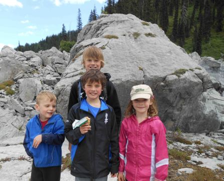 The children loved jumping over rocks at the Mammoth Droppings, the hike highlight.