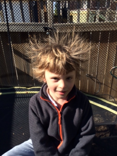 Another perk of trampolining? Silly hair.